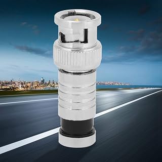 HEITIGN 13 x 9 x 2 10 Pieces BNC Compression Plug FR Coaxial Q9 Adapter for RG59 CCTV Systems Bnc Compression Crimp CCTV BNC Plug