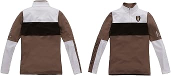 KINGSLAND EQUESTRIAN APPAREL Ladies ALMA Show Shirt in Beige,White and Brown Accents Large