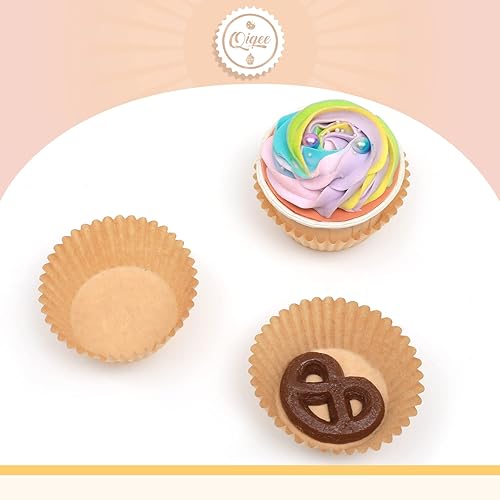 Miniatura 3 de qiqee 300 forros para magdalenas jumbo, forros naturales para magdalenas, de grado alimenticio, tamaño gigante, papel para hornear, sin olores