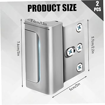 2Pcs Home Security Door Lock with Screws Robust Metal Security Door Locks with 3