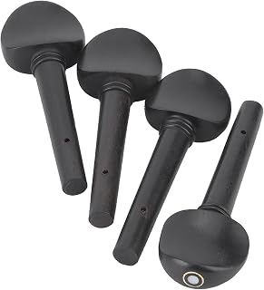 Violin Tuning Pegs, Violin Accessories 4PCS Solid Wood Violin Strings Shaft Tuning Pegs Violin Pegs for 1/8 Violin 1/2 Violin 1/4 Violin (1/2 violin pegs, ebony with fish eyes,