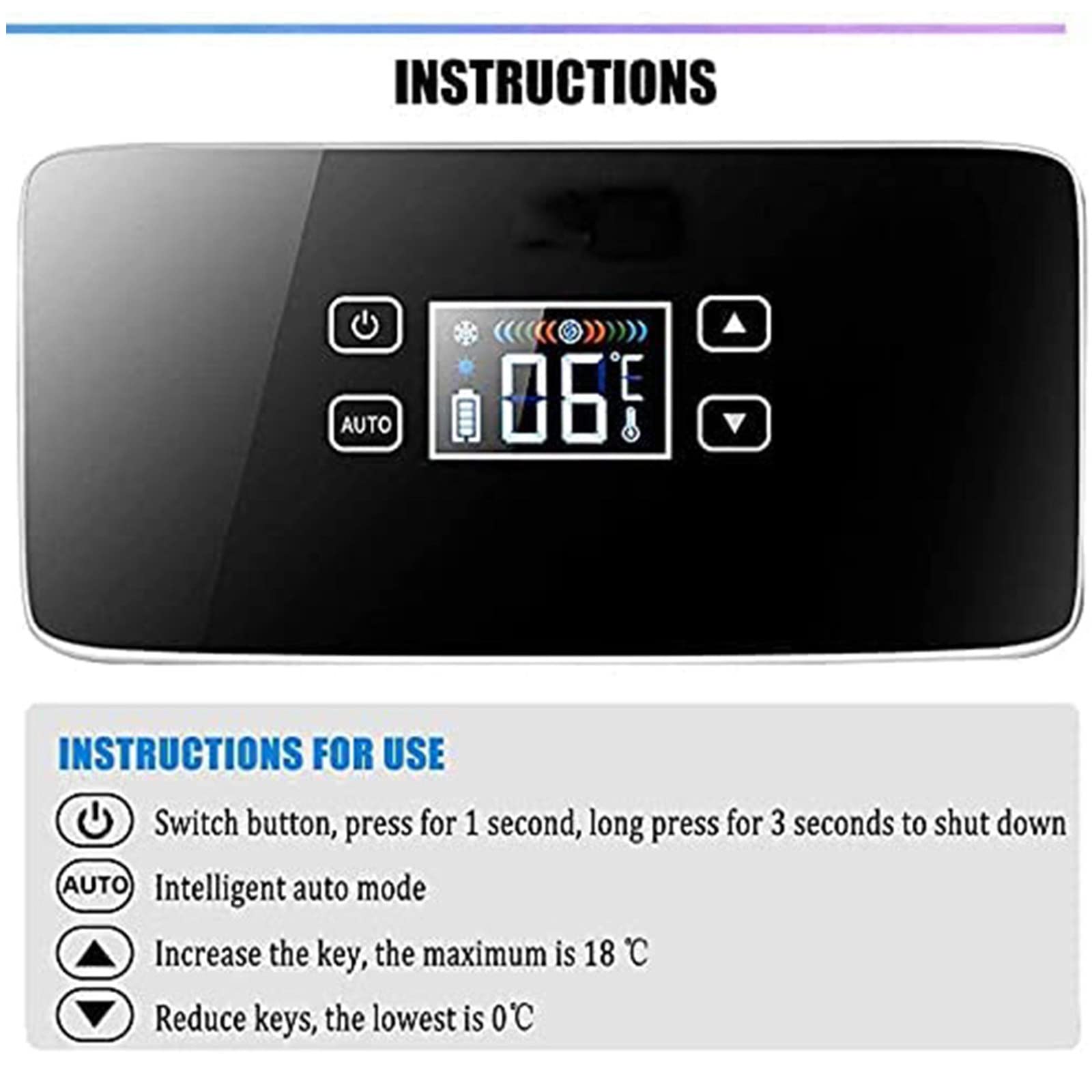 Genérico Mininevera portátil para insulina, Estuche refrigerado para medicamentos con Pantalla LCD para Viajes en Coche, Caja refrigeradora de 12 V para Plumas y Viales de insulina (Pilas táctiles*2)
