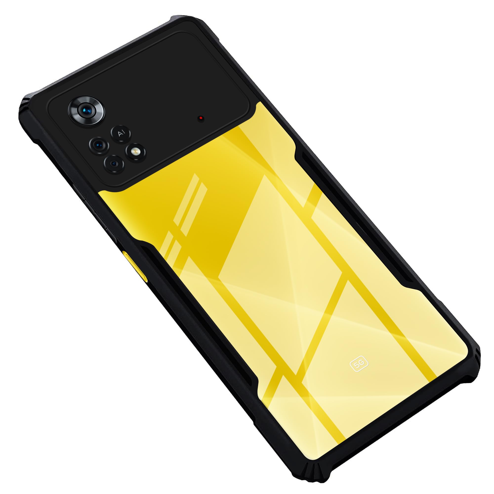 Mr. Case Back Cover Case for Poco X4 Pro 5G | HybridShield Transparent Glass Back | Camera Protection - Black Bumper & Transparent Back (B0CKLQTJ67) Amazon Price History, Amazon Price Tracker