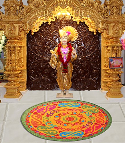 Status Nylon Rangoli Mat With Anti Skid Backing (Yellow, 30 X 30 Inches)