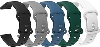 Vivoactive 5 Bands, Lamshaw 20mm Silicone Replacement Wristbands Sport Strap with Metal Buckle Compatible with Garmin vívoactive 5/Approach S12/Approach S40/Approach S42/D2 Air/D2 Air X10/Forerunner 245/Forerunner 55/Forerunner 645/Venu/Venu 2 Plus/Venu Sq/Venu Sq 2/Vivoactive 3/Vivomove 3/Vivomove luxe/Vivomove Sport/Vivomove Style/Vivomove Trend Smart Watch