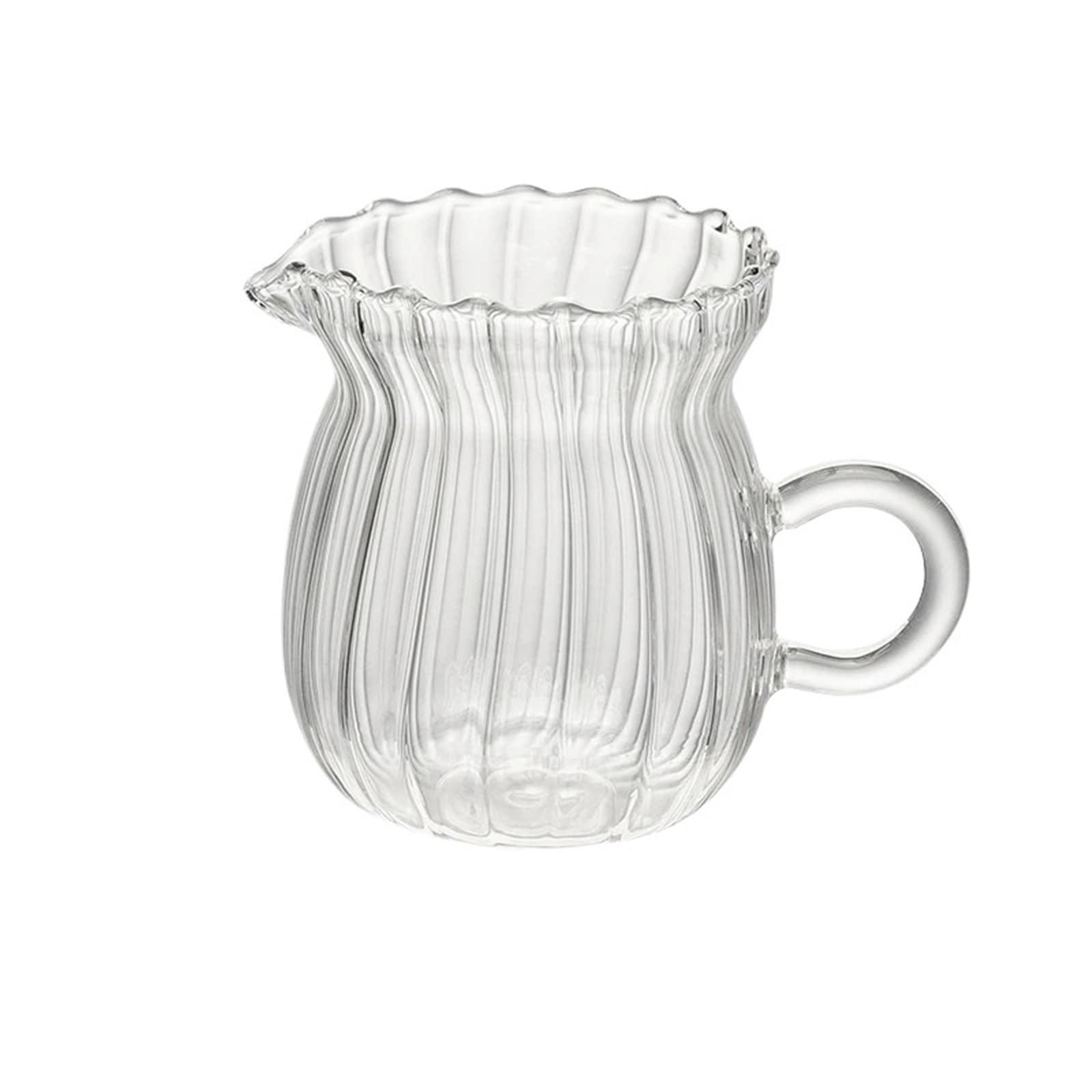 Jarra de leche y café de cristal, jarra de té multifuncional transparente for sala de estar, hogar, cafetería, oficina, bebidas, 2 uds. Para café(8 * 9cm-370ml)