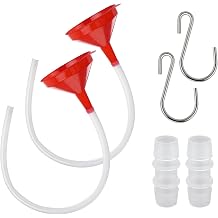 2 Pack Plastic Funnels Set with Hose, 6.56 Feet Long Transparent Tube and Wide Mouth Oil Funnel Suitable for Automobiles, Engines, Gasoline, Water and Liquid Multi-Angle Transmission Funnel Kit