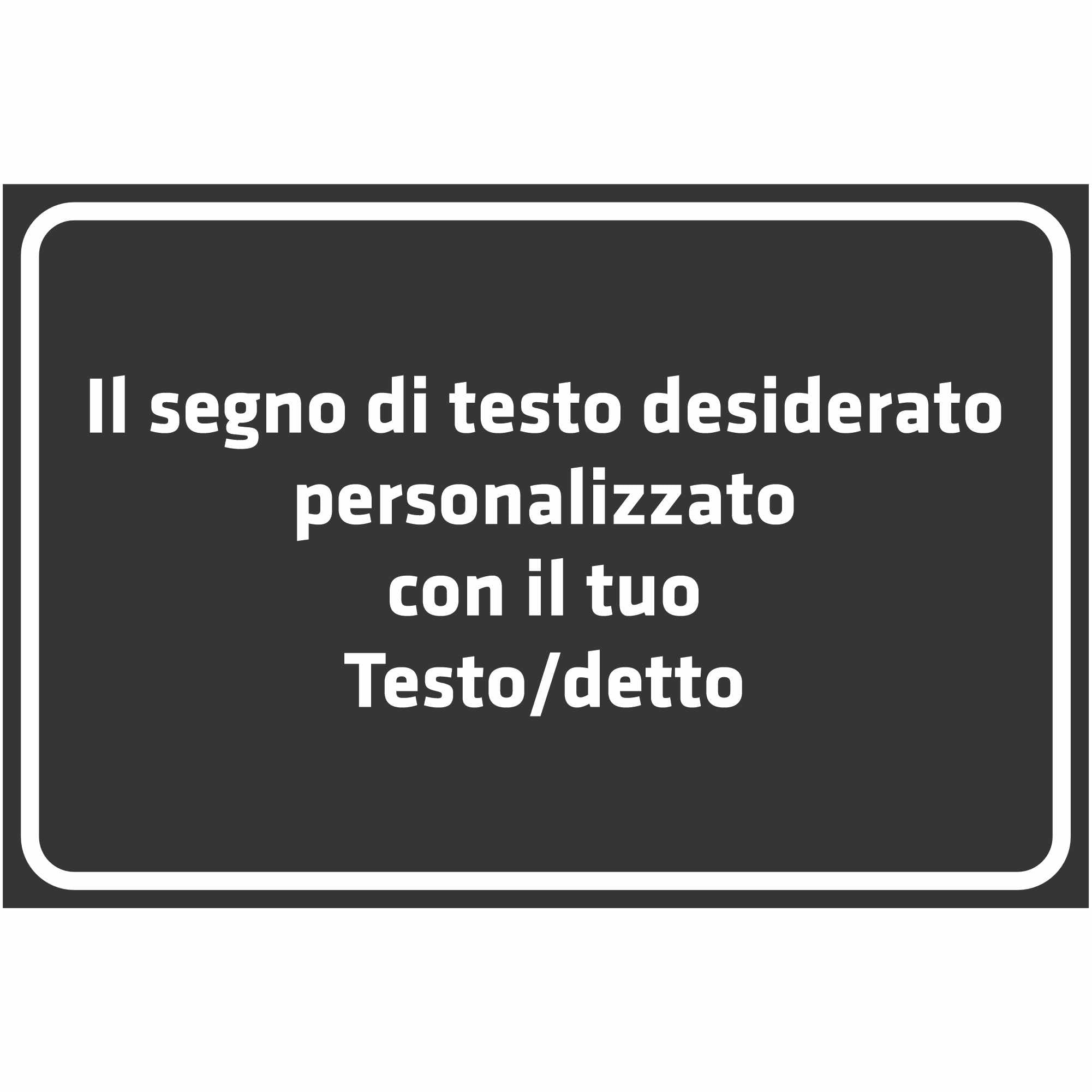 Cartello Personalizzato In Alluminio Dibond - Testo A Scelta, Per Esterno/Interno, 8 Misure