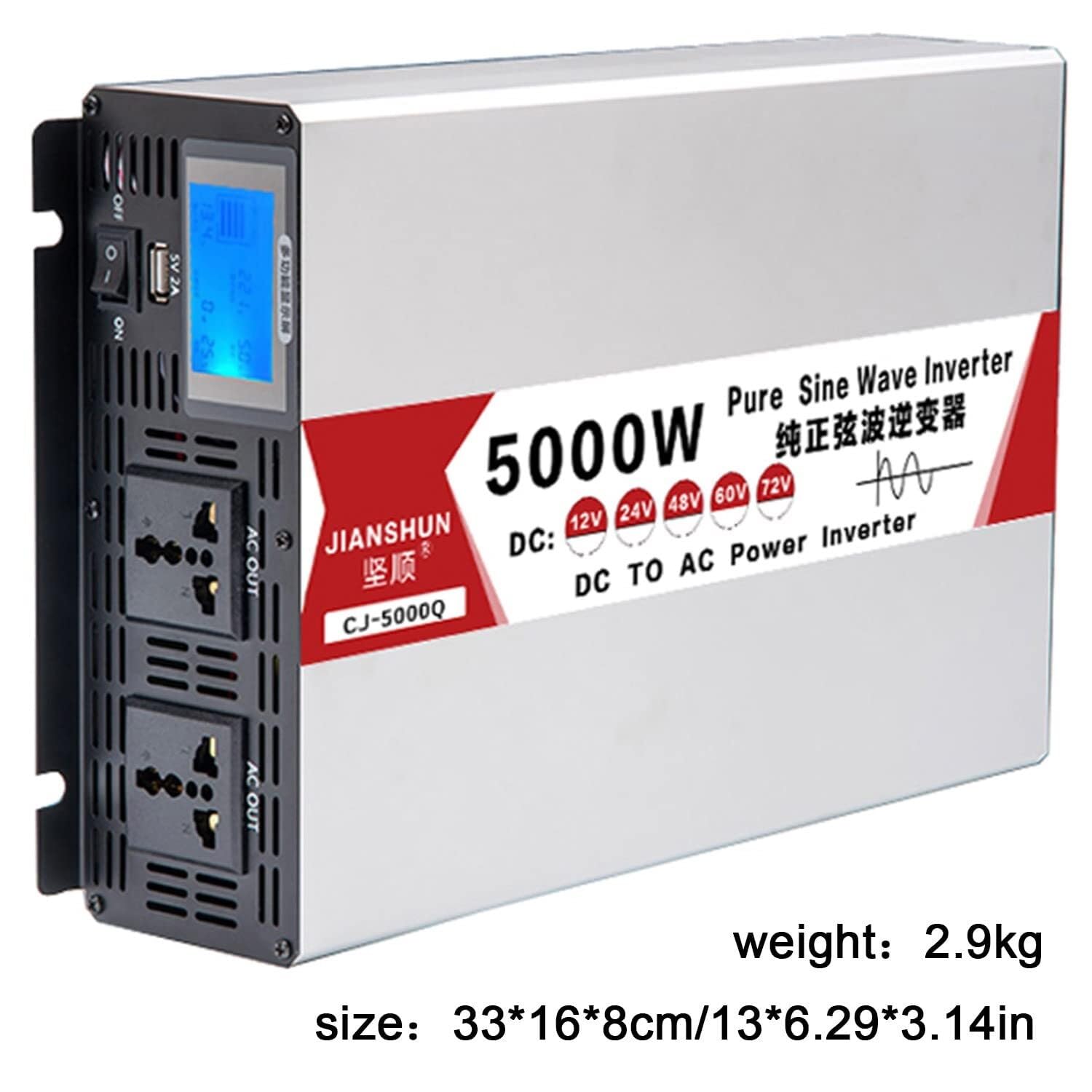 12 V / 24 V / 48 V / 60 V AC 110 V / 220 V AC / 5000 W