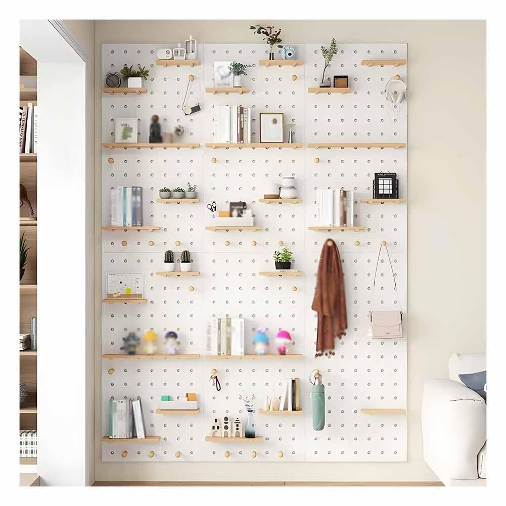Tablica ścienna 120 x 60 cm, modułowy organizer ścienny do warsztatu, rękodzieła i ekspozycji ozdób, wszechstronna tablica z otworami z akcesoriami do organizacji domu