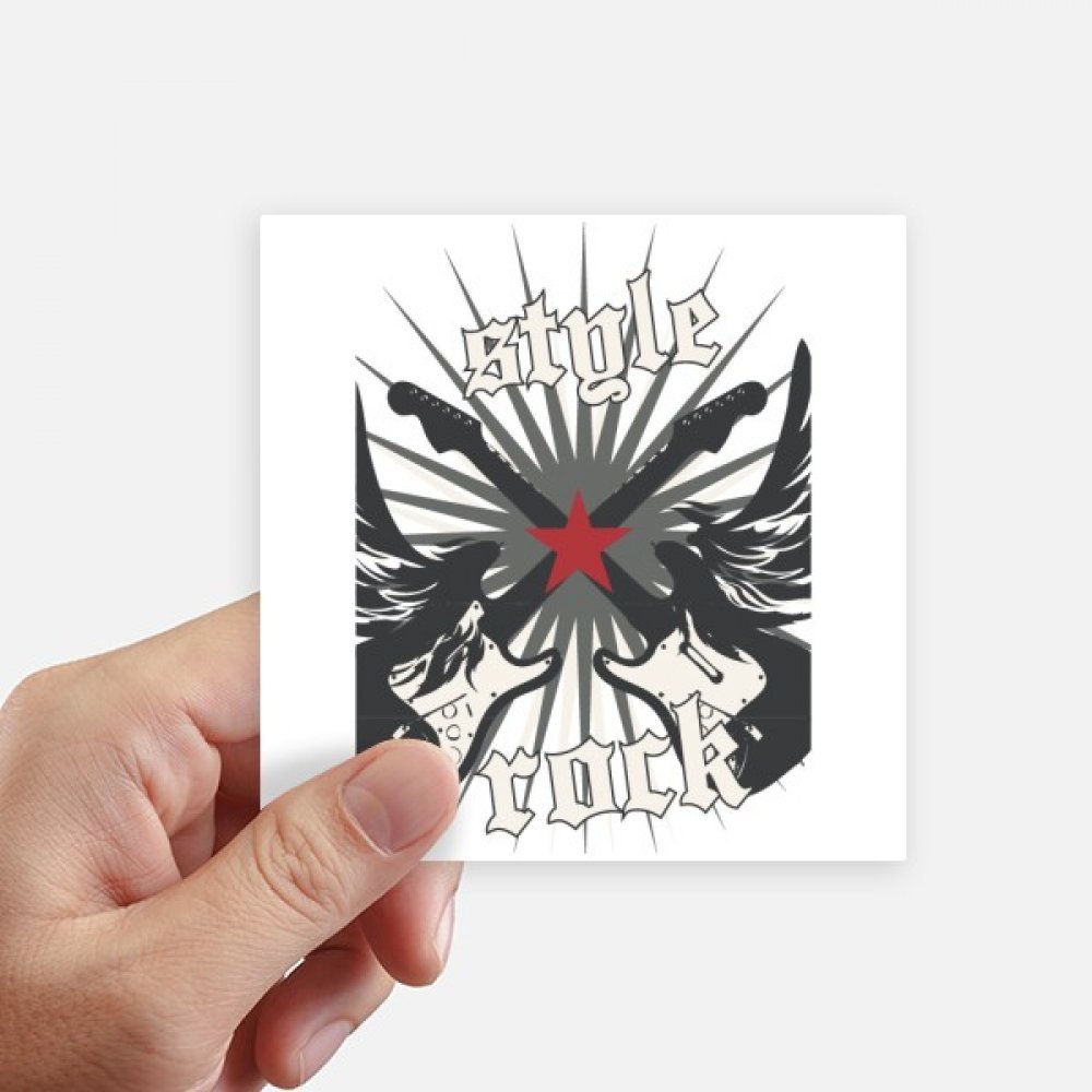 Autocollant carré Rock Passion pour customiser un ordinateur portable uni