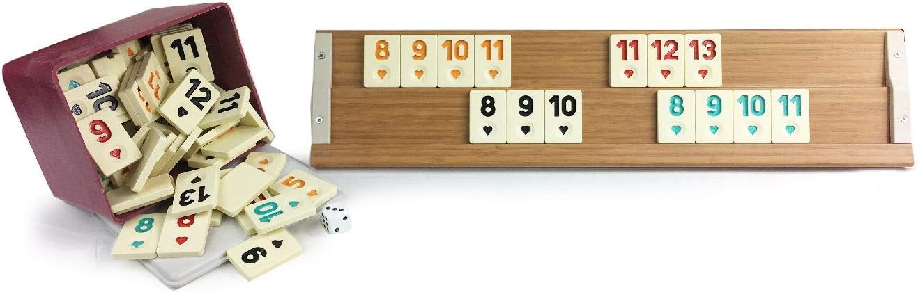 Staroyun 1010259 Star Gold Wooden Rummy Set, 13.5 x 52.5 x 12 cm, Multi-Color