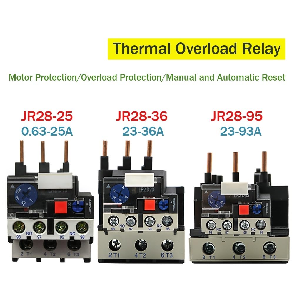 Jr28 Relay Thermal Overload Relay LR2 D13 - 3 Phase, 5.5-8A, 1NO 1NC, Motor ...