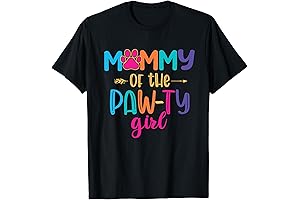 Mommy Of The Birthday Girl Dog Paw Family Matching Party T-Shirt
