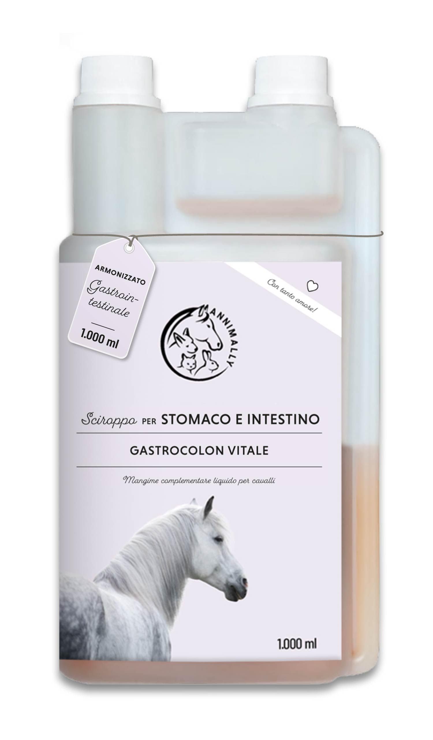 Liquido Gastro Intestinale per cavalli 1000 ml - Gastro Colon Vital per supportare la digestione, ad esempio in caso di diarrea - Erbe naturali per lo stomaco dei cavalli