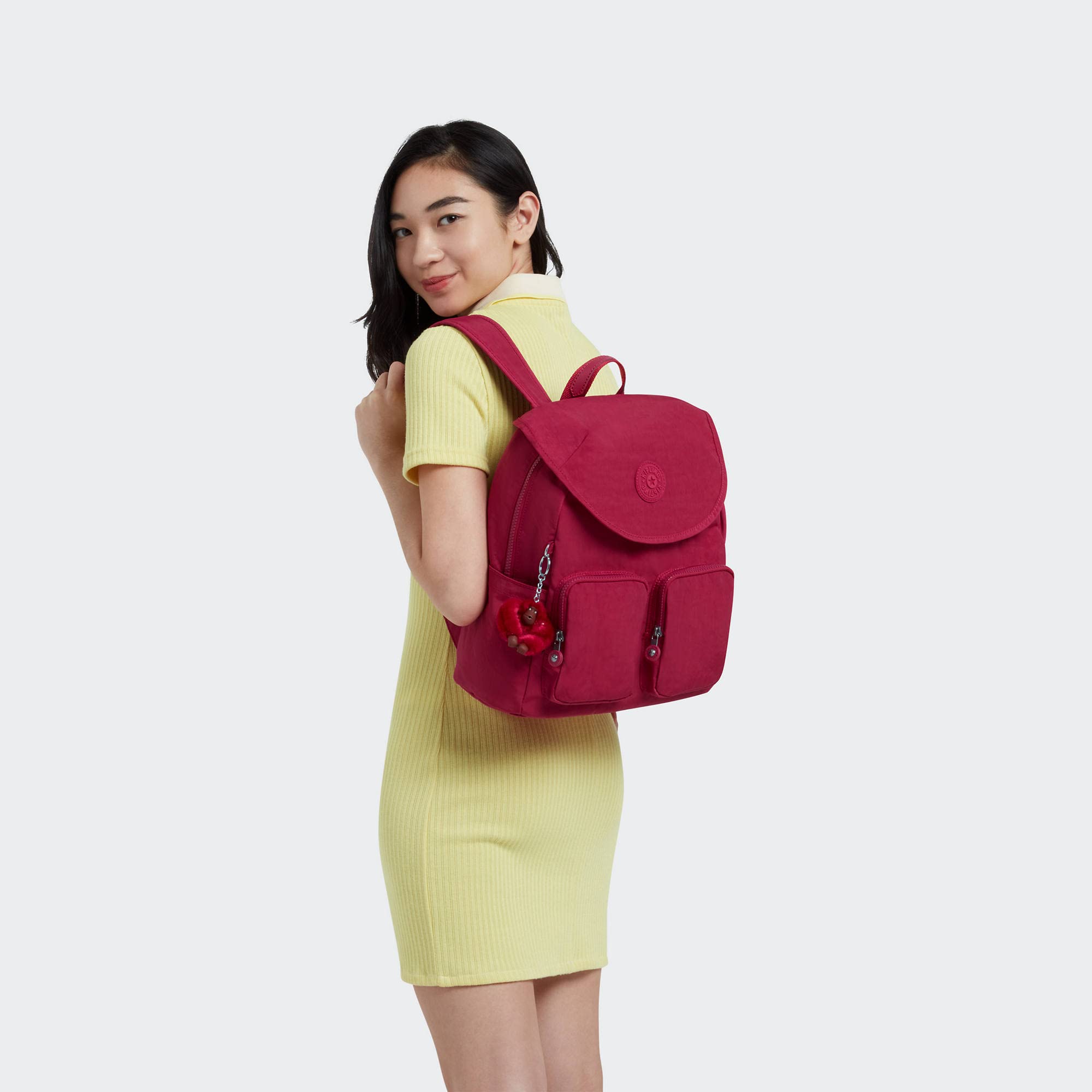 Kipling Fiona back Pack Kipling Fiona Medium Backpack Raspberry Dream | B2B Liquidation main image 3