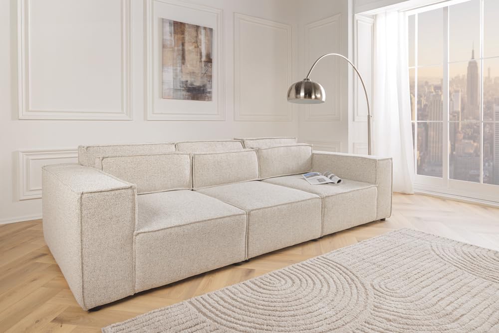 Riess Ambiente 3-Sitzer Sofa Bossa NOVA - 260cm - beige Ocean - Strukturstoff - Couch
