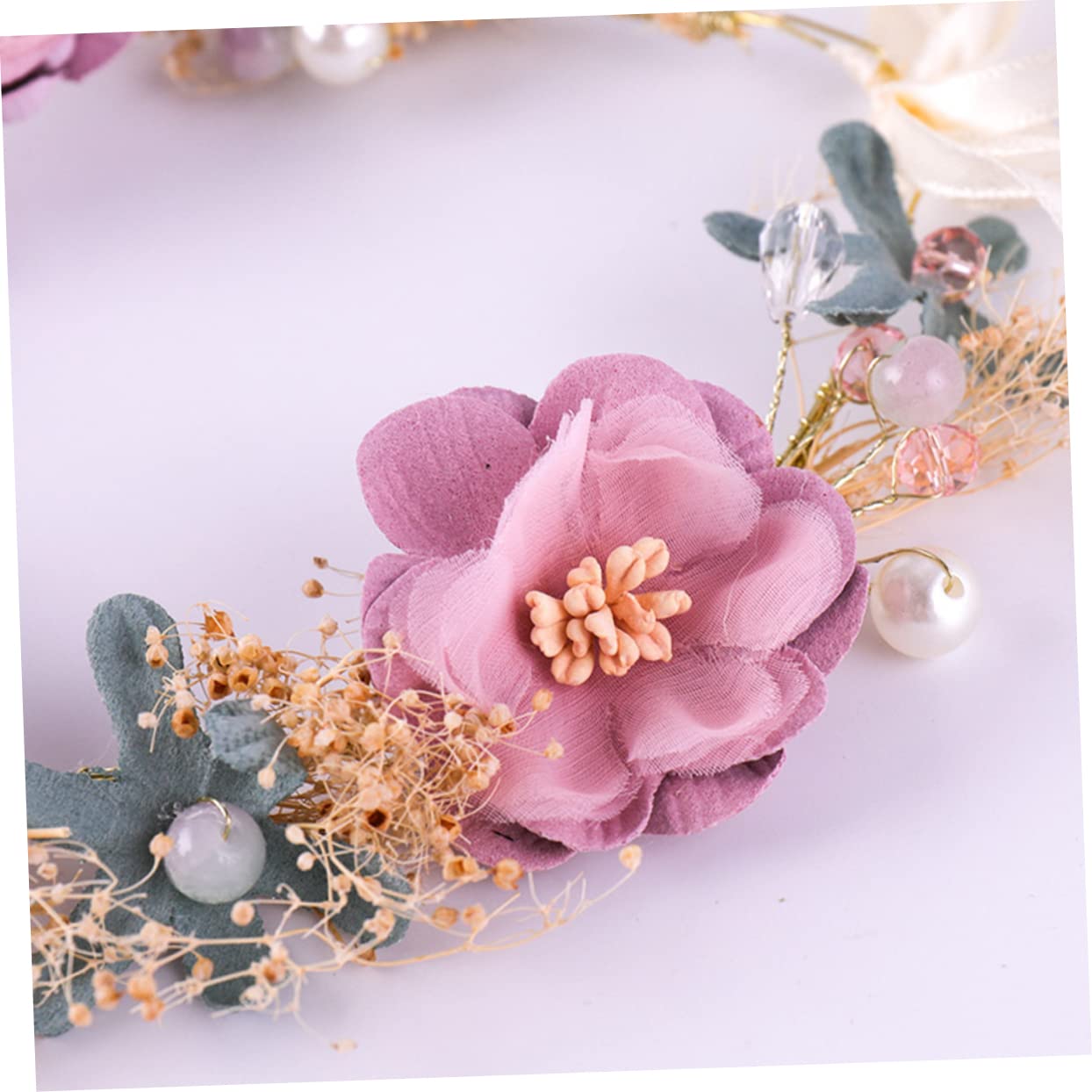 Bandeau à Fleurs Rose en Plastique pour Coiffure Élégante