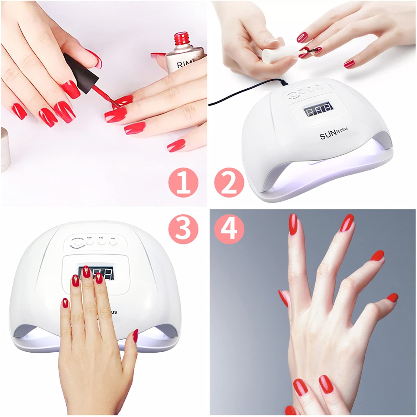 ZYC 72W 36LEDS LED Lampada per Unghie Lampada per Unghie D'asciugio Dual Hands Lampada UV per polimerizzazione del Gel UV Smalto per Unghie con Movimento di Movimento per Il Salone di Manicure