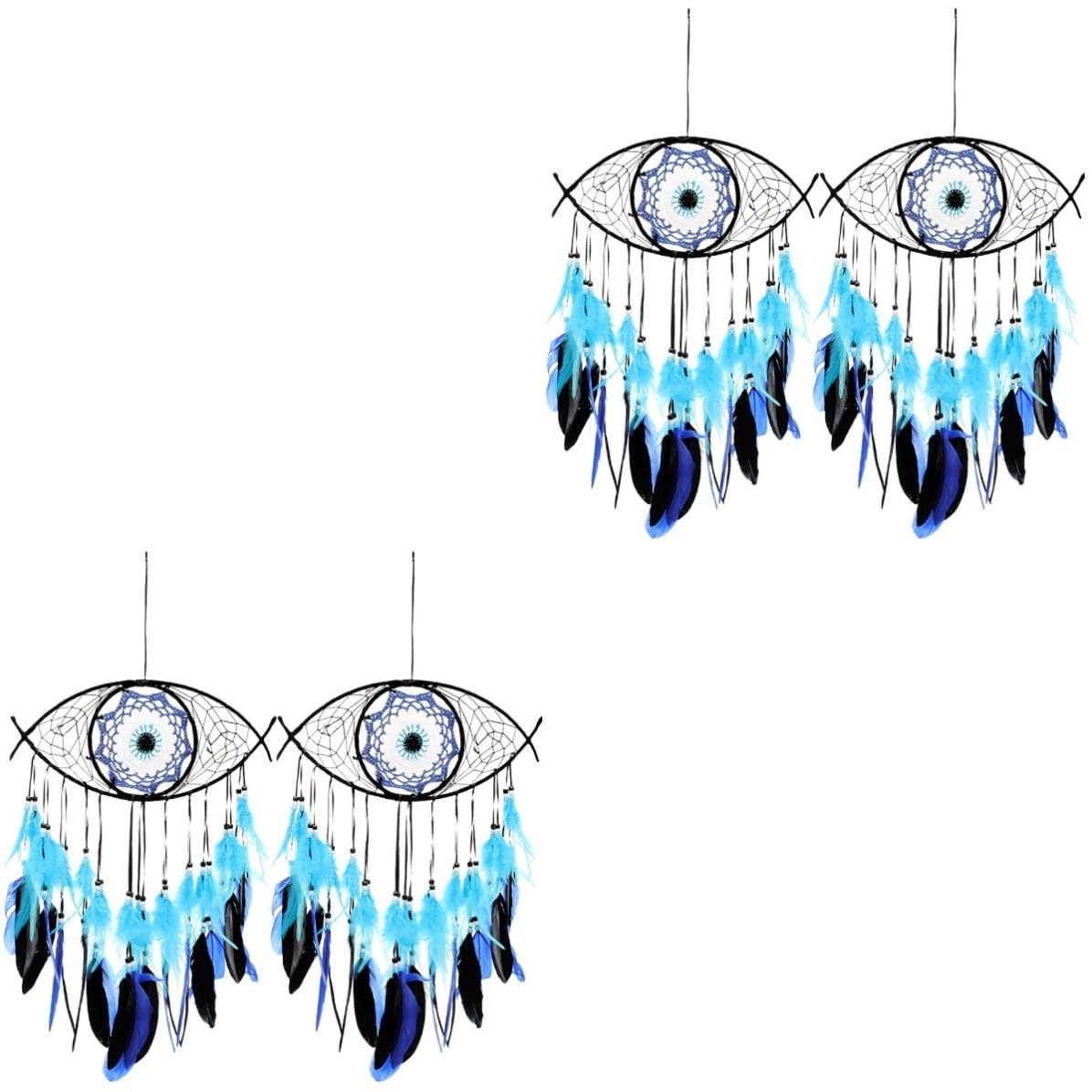 Abaodam 4 Piezas Atrapasueños de Habitación Doble Capa de Plumas, Adorno Colgante para Pared del Dormitorio Que Captura Sueños Hermosos y Aleja los Malos Sueños