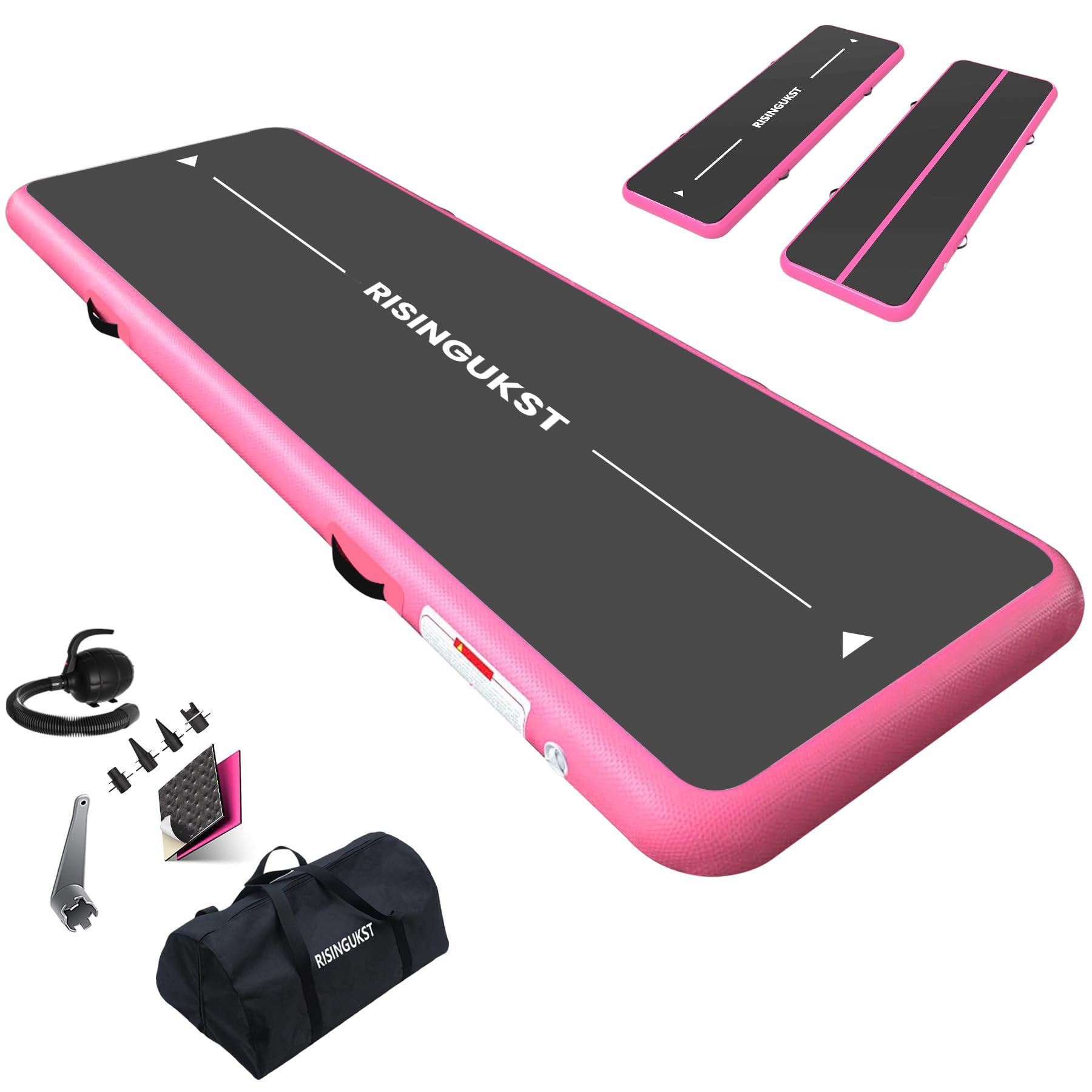 RISINGUKST Air Track Ginnastica Artistica 10/15/20cm Spessore, 2/3/4/5/6m materassino palestra con Pompa Elettrica per Casa