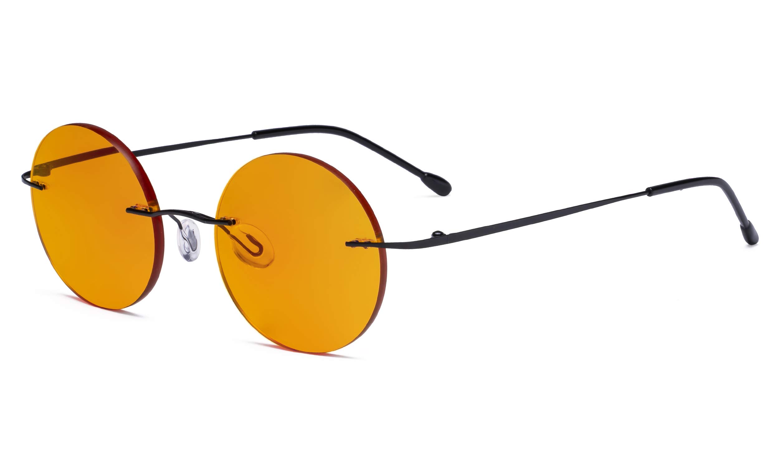 Eyekepper Titanium Rimless Orange Tinted Lenses Computer Reading Glasses Readers Men Women