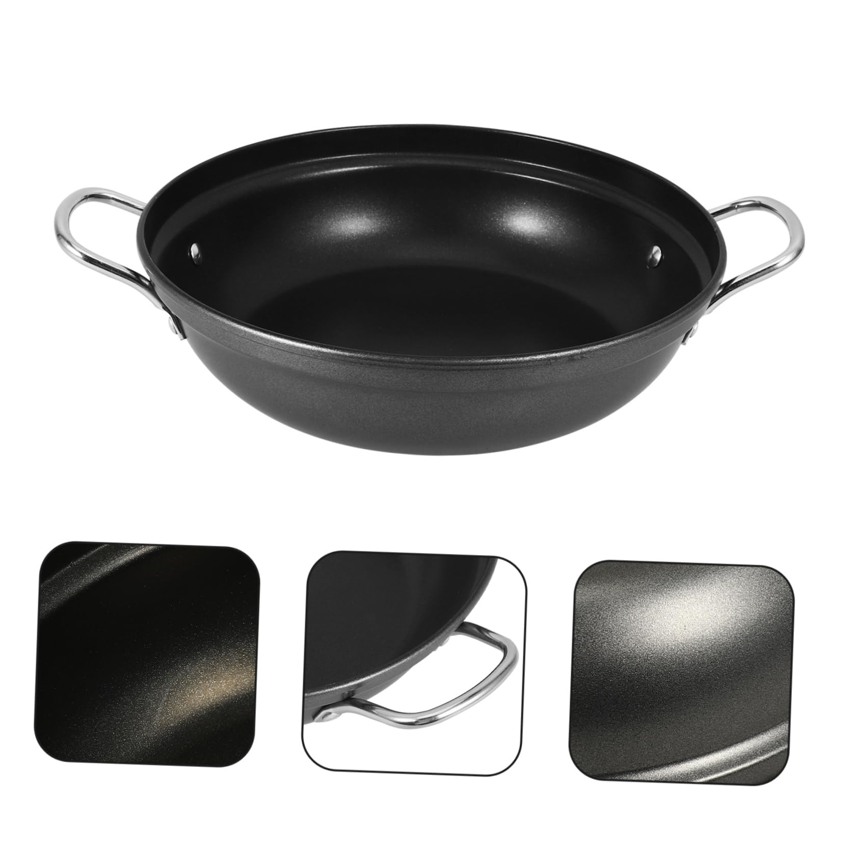 Wok in Ferro da Cucina con Manico Resistente al Calore per Pesce e Hot Pot Facile da Pulire e Usare