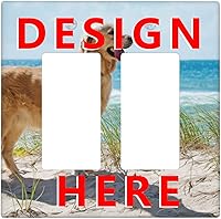 Vista 130 de Placa de pared doble basculante de mármol azul, cubierta decorativa de interruptor de luz de 2 cuadras, moderna acuarela degradada, arte de tinta