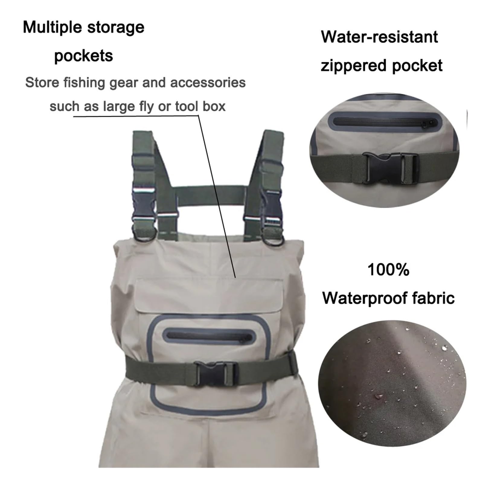 Leichte, atmungsaktive Stockingfoot-Wathose for Fliegenfischen, Wathose for Männer und Frauen für Angeln, Bauernhöfe