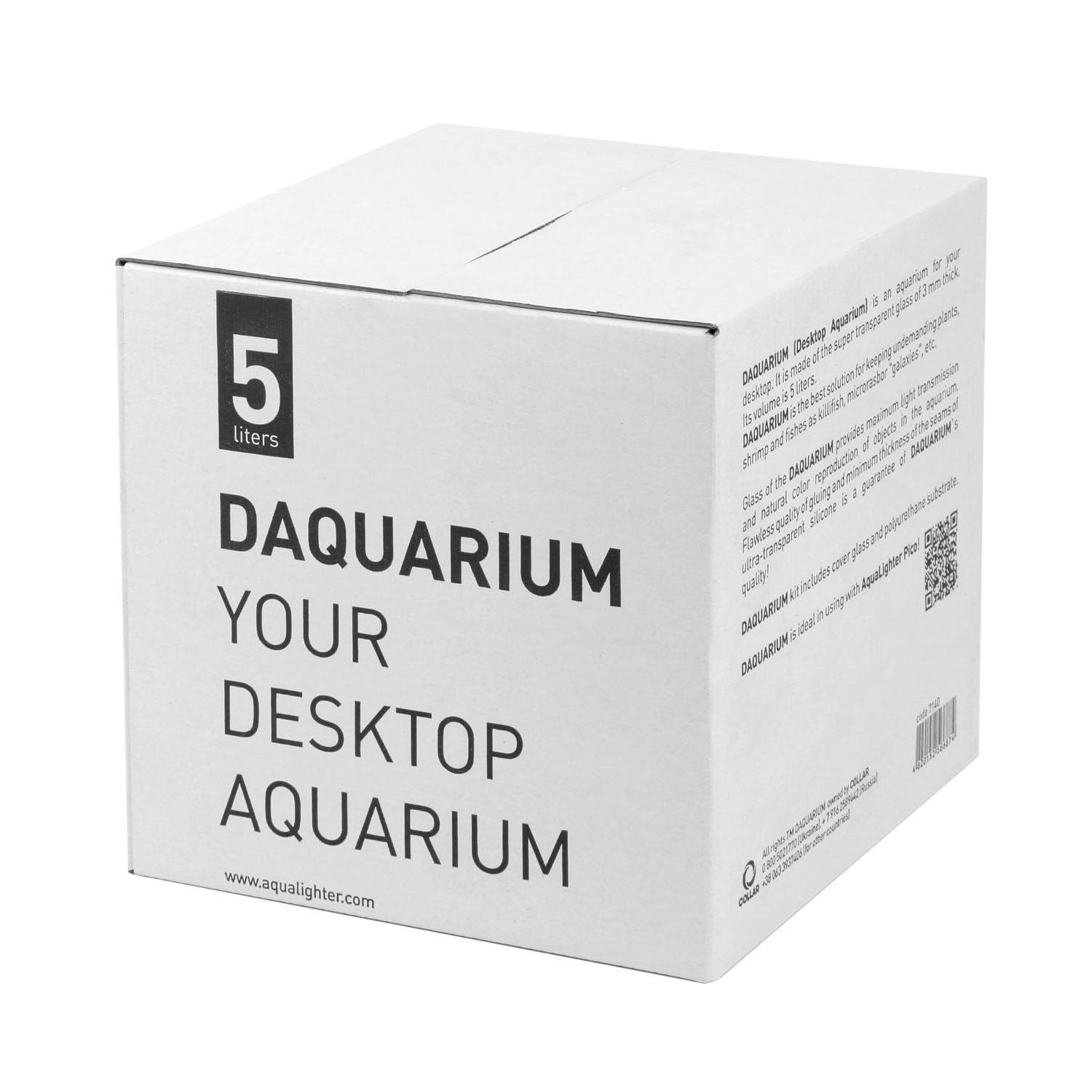 Collar Aquarium 5 l - Weißglas - Nano-Aquarium mit ultra-transparentem Glas - mit Abdeckscheibe und Unterlegmatte