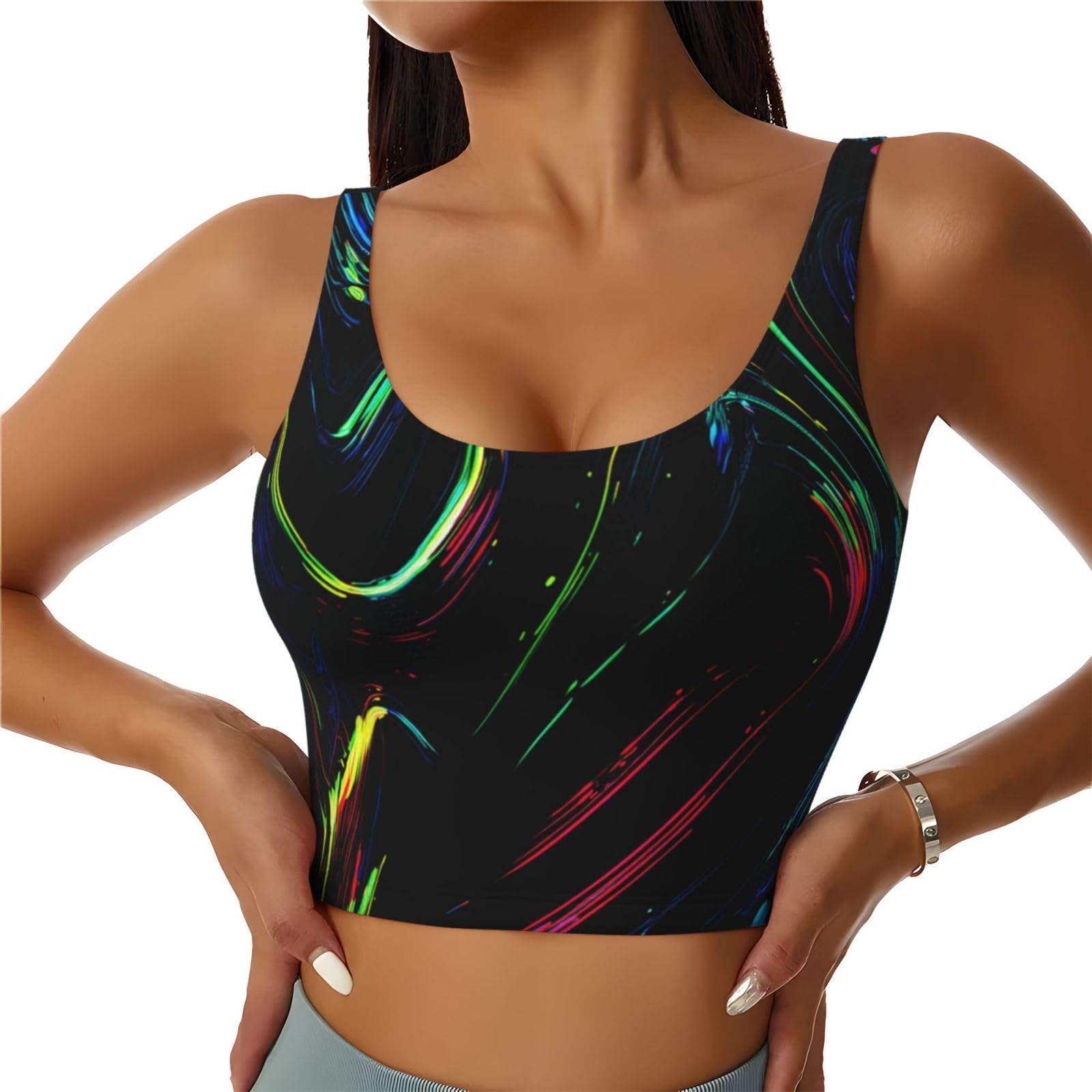 Women Ladies Cozy U-Shaped Back Sports Bra Tank Tops Shirts
