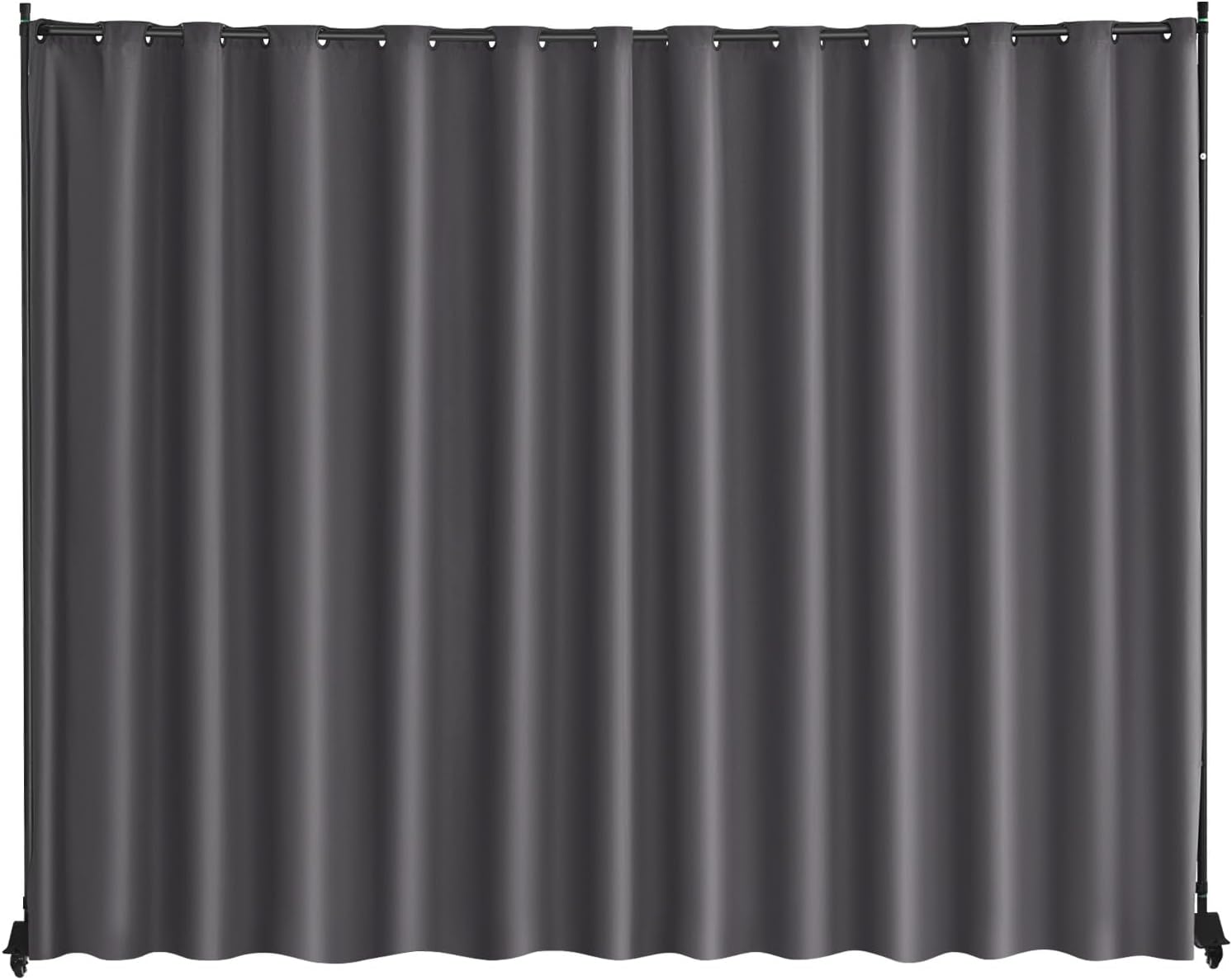 vevor room divider, portable panel room divider with wheels curtain divider stand, freestanding partition divider privacy screen for office, bedroom, dining room, study, grey