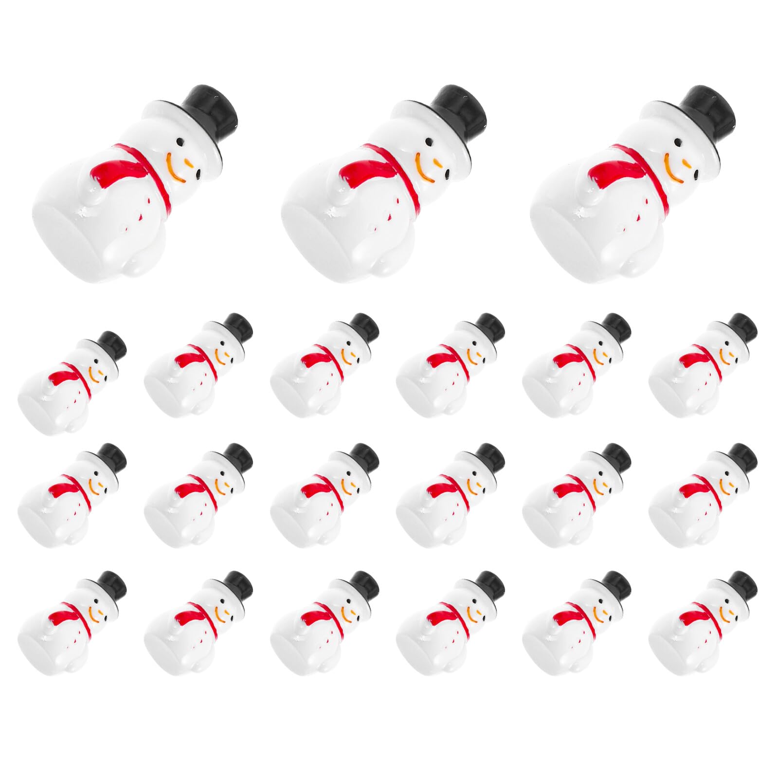 Schneemann Bastelset aus Bruchfestem Kunstharz 20 Stück für Kindergeburtstags Party und Scrapbooking mit Miniatur Weihnachtsfiguren