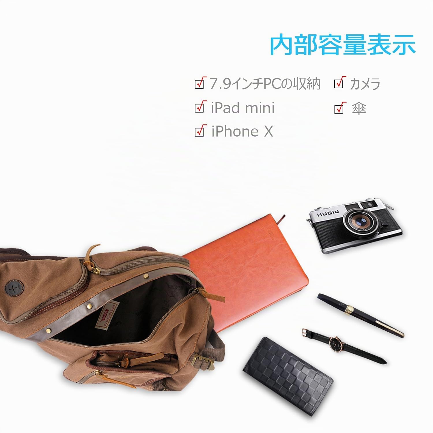 FANDARE Unisexo Bolsa de Pecho Hombres Bolso de Hombro Lona Bolso Messenger Sling Daypacks Bolso Bandolera para Deportes Gimnasio Viajes Excursiones Senderismo Acampada Marrón