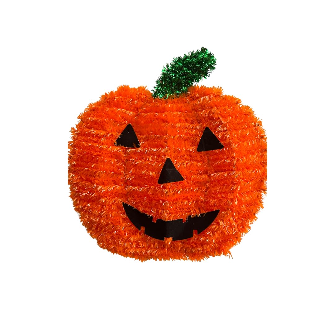 Halloween Pumpkin Jack o Latern Tinsel Orange Hanging Wall Decor Indoor Outdoor Parties Crafts