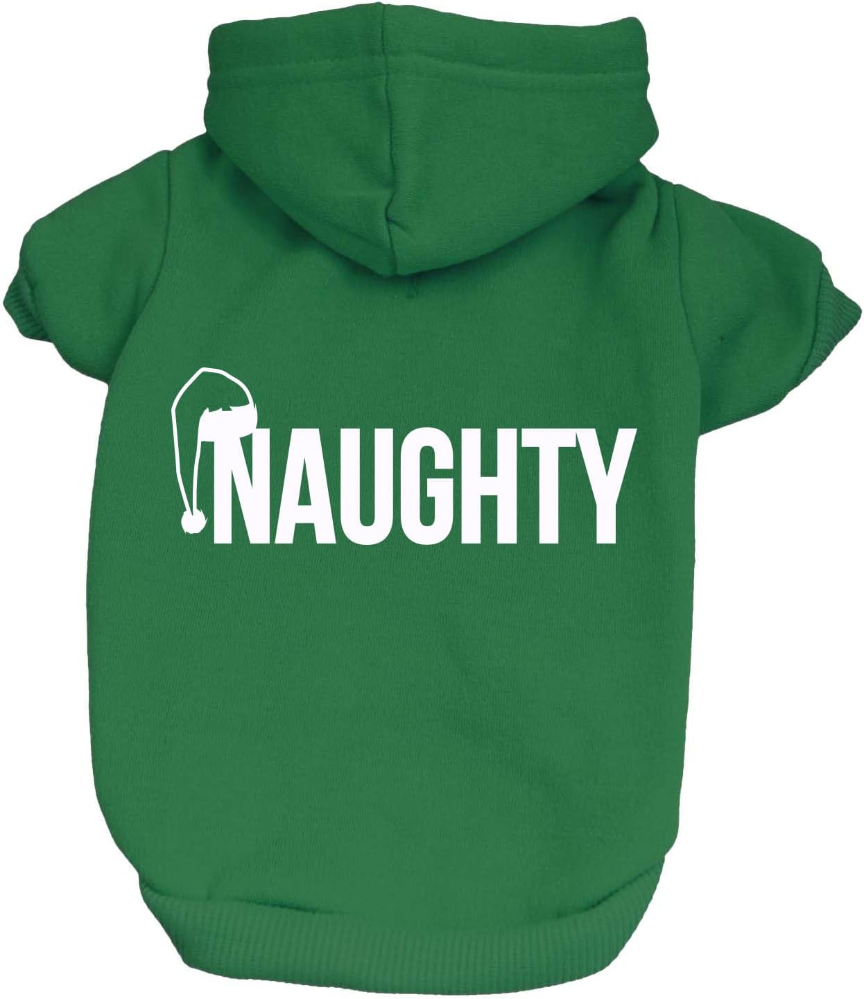 Naughty Dog Hoodie | Fleece Lined |Leash Hole| Christmas | Holiday Season | Winter Wonderland | Gift|Green, 2X-Large 105_Naughty