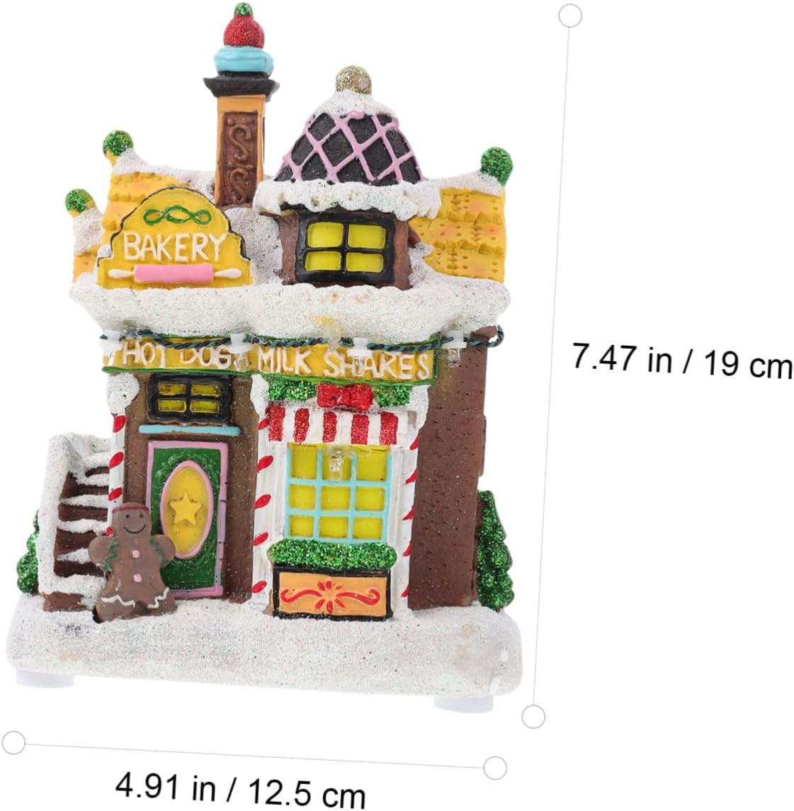 Alipis 1pc Xmas House Decor Led Lighted Miniature Gingerbread Cottage for Christmas Party Festive Desktop Decoration for Home Office and