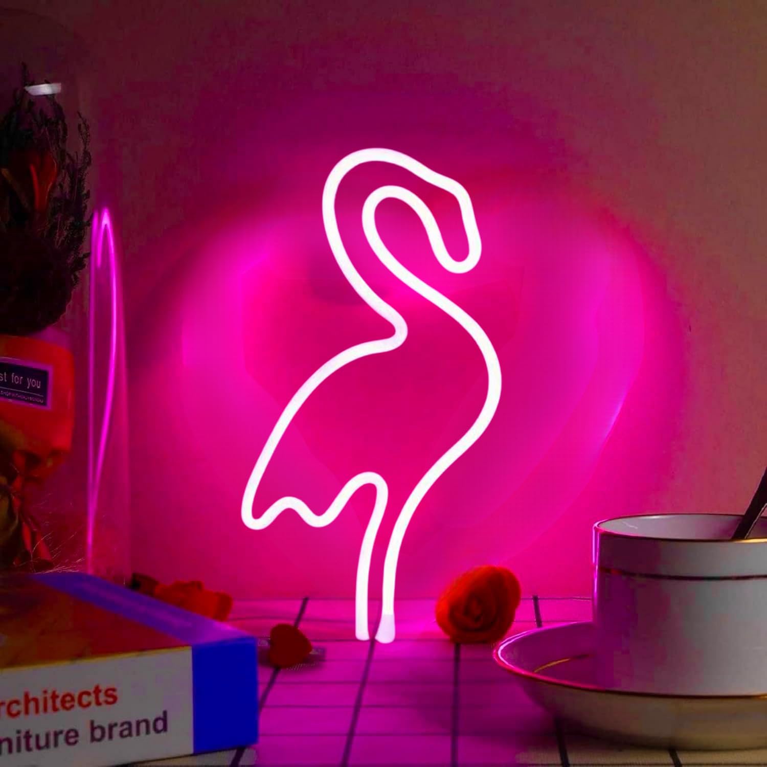 Flamingo Neon Sign Flamingo Led Light Decoration Custom Neon Sign Flamingo Decor Summer Party Decor Tropical Neon Sign Personalized Gifts,1PCS PINK — image 1