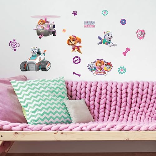 Miniatura 5 de RMK3124SCS Calcomanías para la pared RoomMates Paw Patrol, despegue y pegue, con diseño para niñas, crías