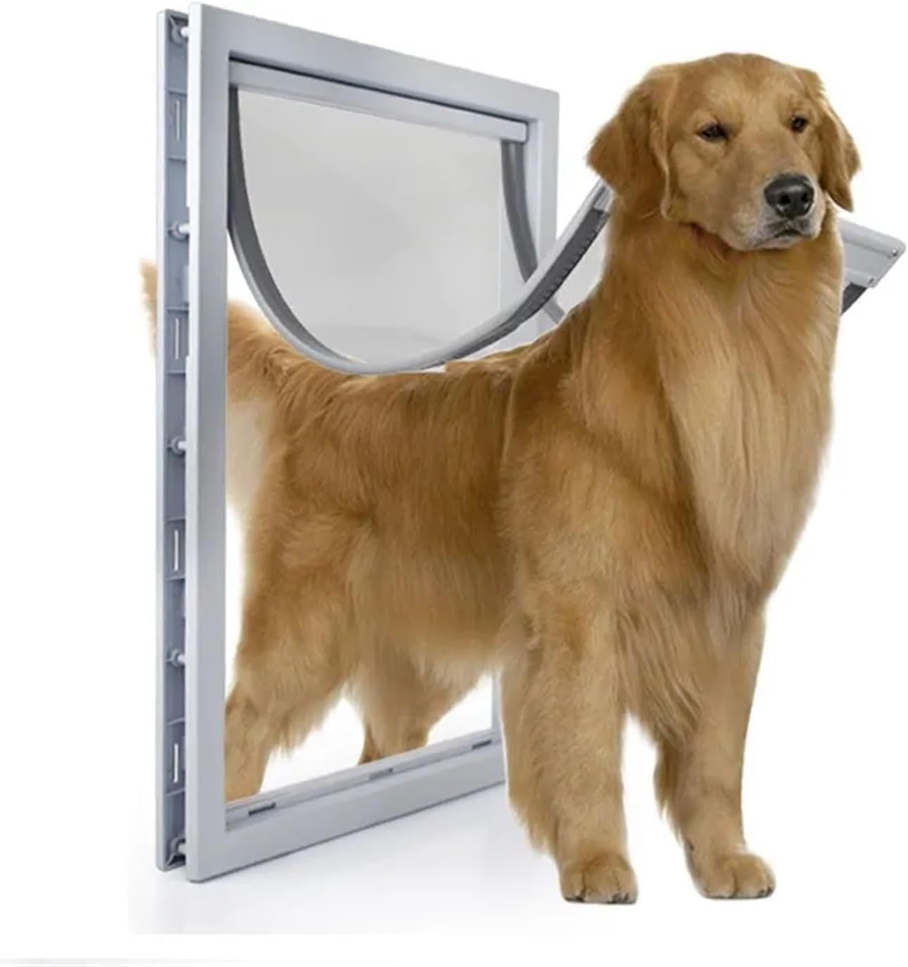 Pet Door for Doors PVC Enter Outer Flap Door Anti Raining Door Cover Extra Insulated & Cold Weather Large Animal Door(Full Door Black,M24x5x37cm) (Black M)