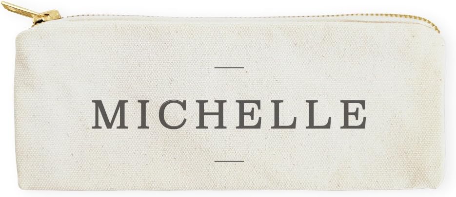 The Cotton & Canvas Co. Personalized Modern Name Small Cosmetic Case and Travel Pouch for Office and On the Go