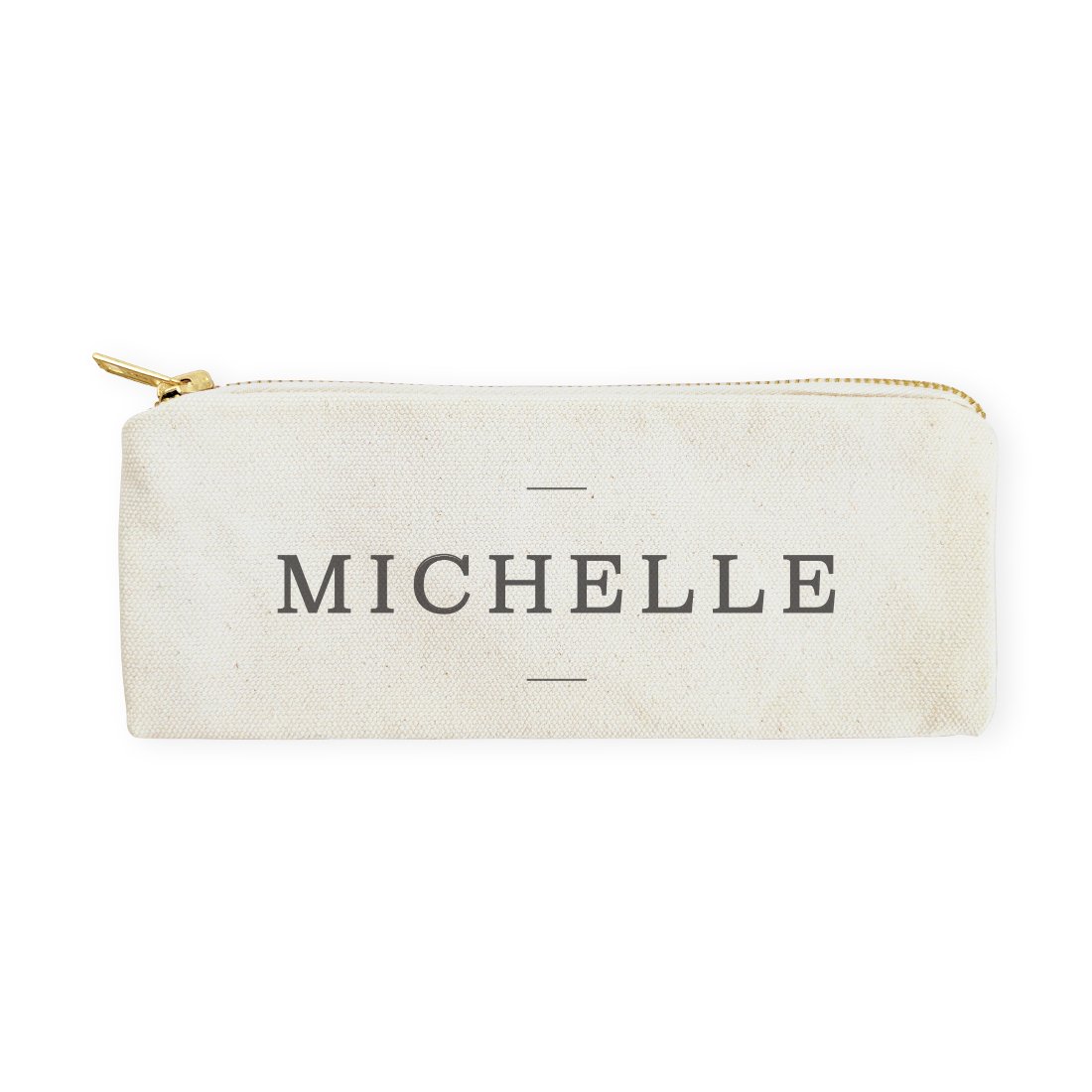 The Cotton & Canvas Co. Personalized Modern Name Pencil Case, Cosmetic Case and Travel Pouch for Office and Back to School