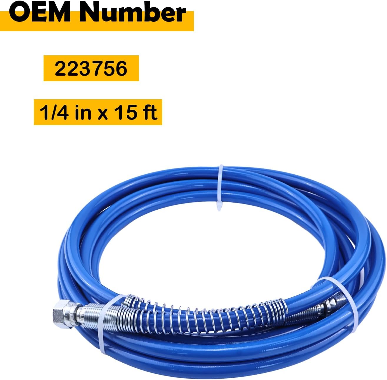 223756 Airless Paint Sprayer Hose Flexible Fiber Tube High Pressure Universal Paint Sprayer 1/4 in x 15 ft