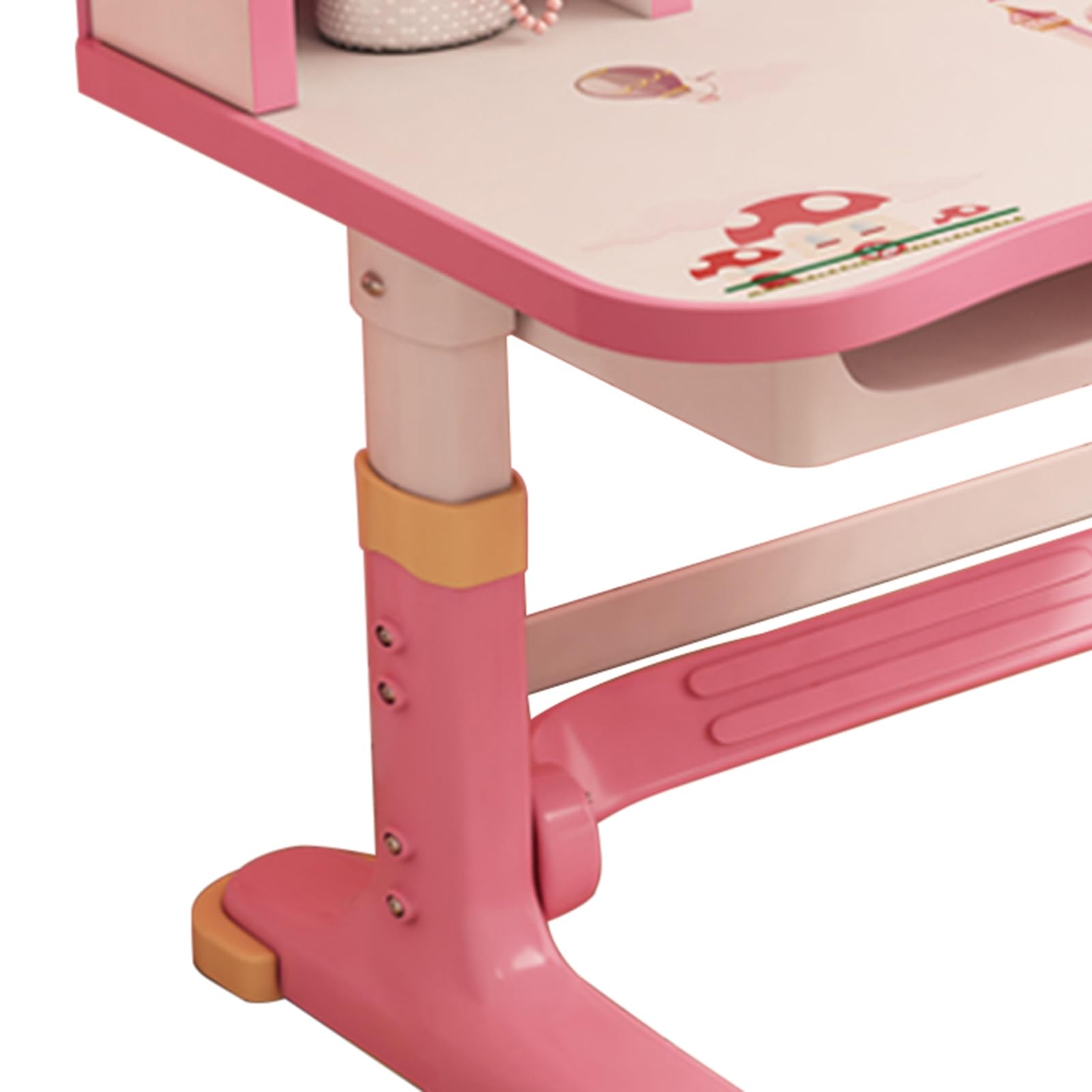 Juego de escritorio y silla para niños, silla de escritorio para niños, escritorios infantiles de altura ajustable con tablero de castillo, escritorio ampliado, soporte para libros y cajón de