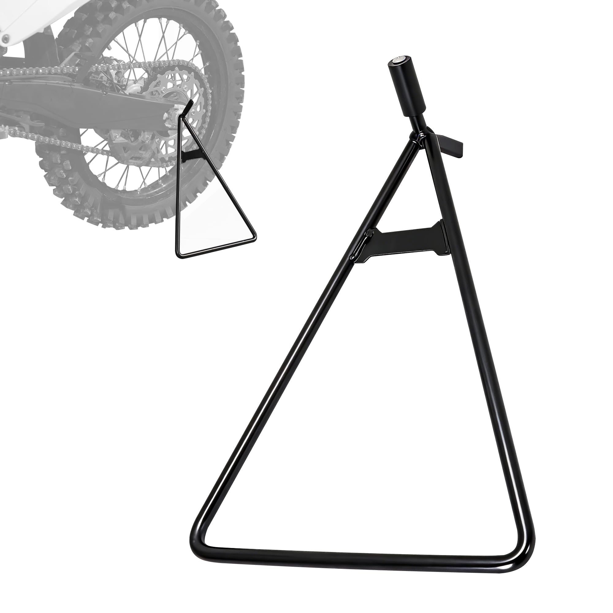 JFG RACING Dirt Bike Triangle Stand,Universal Motorcycle Kickstand Rear Side Wheel Holder for Dirt Pit Bike Supermoto Motocross Enduro-Black