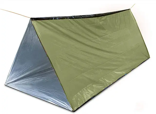Tente canadienne d'urgence - 150x250 cm - Étanche pour 2 personnes - Mylar