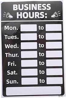 Business Hours Sign Adhesive Backing Reusable and Opening Hours Stickers for Banks and Stores Sun Fade-resistant