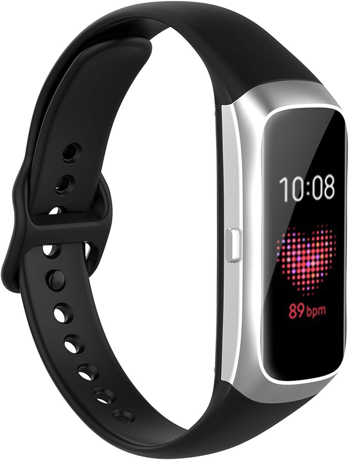 Fit for Samsung Galaxy Fit SM-R370 Watch Bands, Adjustable Soft Silicone Replacement Band Straps Wristbands Bracelet Fit Samsung Galaxy Fit Fitness Smartwatch for Women Men (Black)