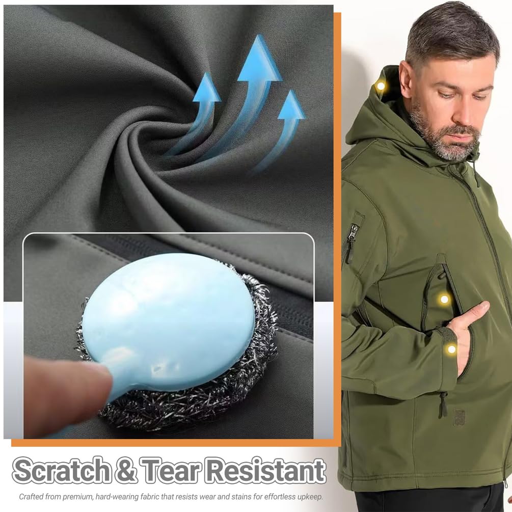 Trajes Nieve para Snowboard 2 Piezas, Chaqueta Softshell para Hombre, Traje Combate Indumentaria Militar, Traje Esquí para Exteriores, Conjunto Chaqueta Y PantalóN TáCtico