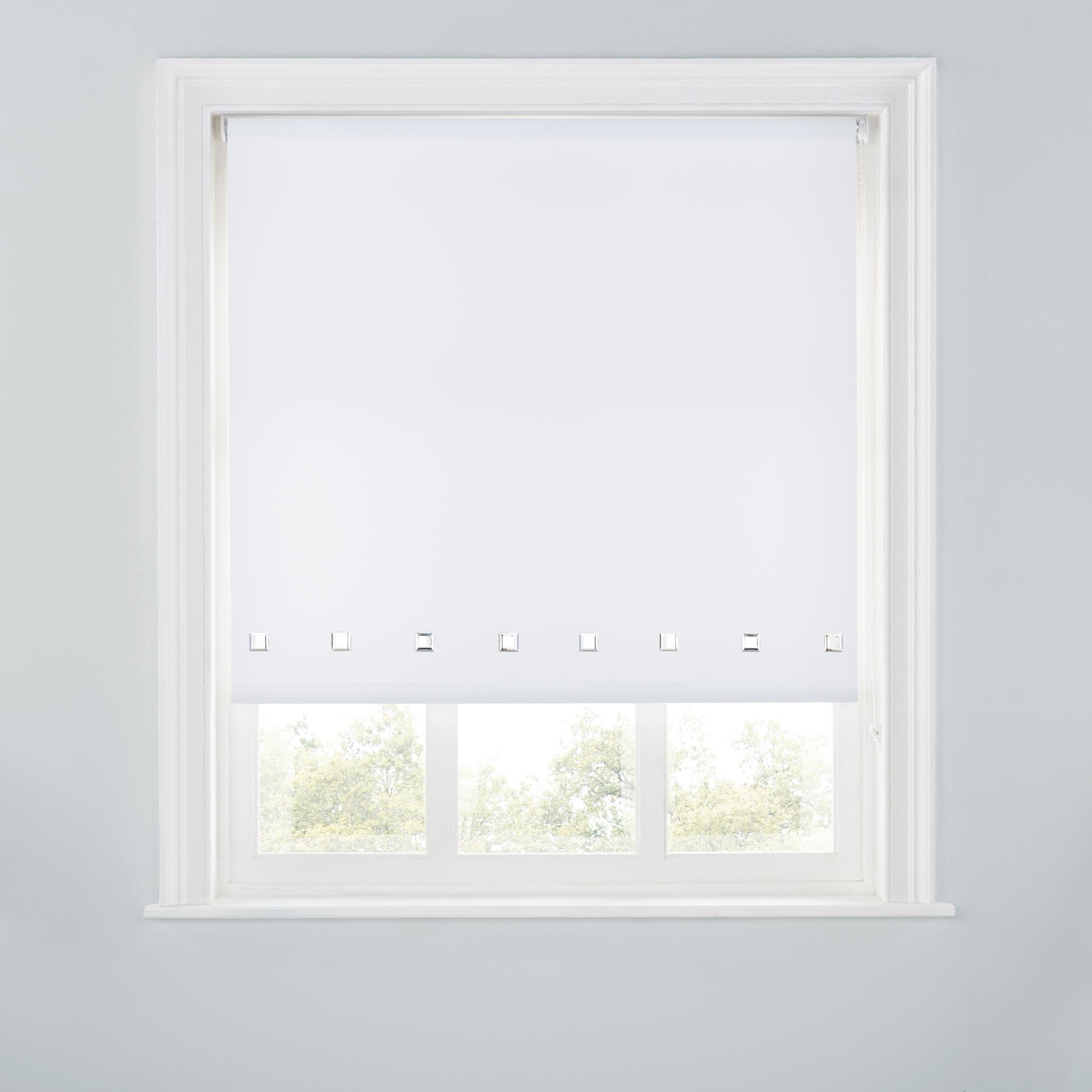 Premium Trimmable Square Eyelet Roller Window Blind – Light Filtering Fabric,Easy Fit,Child Safe Chain for Bedroom,Kitchen,Living Room. 5FT - WHITE - 150cm (W) x 170cm (L) | 59" (W) x 66.9" (L) — image 1